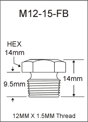 12MM X 1.5MM Flush Type Brass Grease Fittings drawing