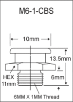 M6-1-CBS metric button head grease fitting drawing