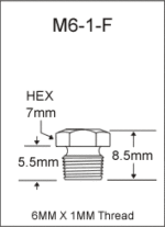 6MM X 1MM Flush Type Grease Fitting  drawing