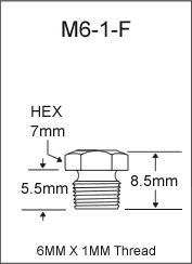 6MM X 1MM Flush Type Grease Fitting  drawing