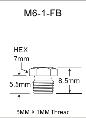 6MM X 1MM Flush Type Brass Grease Fittings drawing