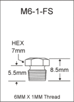 6MM X 1MM Stainless Steel Flush Type Grease Fitting  drawing
