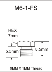 6MM X 1MM Stainless Steel Flush Type Grease Fitting  drawing