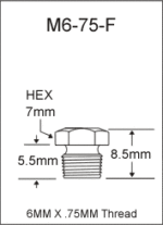 6MM X .75MM Flush Type Grease Fitting  drawing