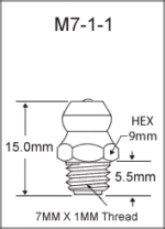 M7-1-1 metric grease fitting