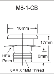 M8-1-CB metric button head grease fitting drawing