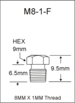 8MM X 1MM Flush Type Grease Fitting  drawing