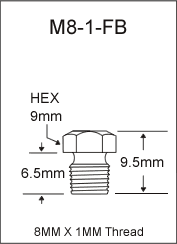 8MM X 1MM Flush Type Brass Grease Fittings drawing