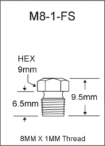 8MM X 1MM Stainless Steel Flush Type Grease Fitting  drawing