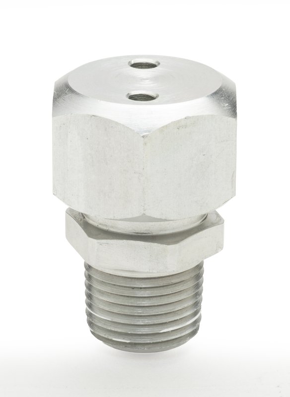 1" NPT vent cap fitting, top view showing the vent holes