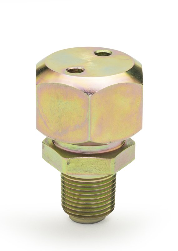3/8" NPT vent cap fitting, top view showing the vent holes