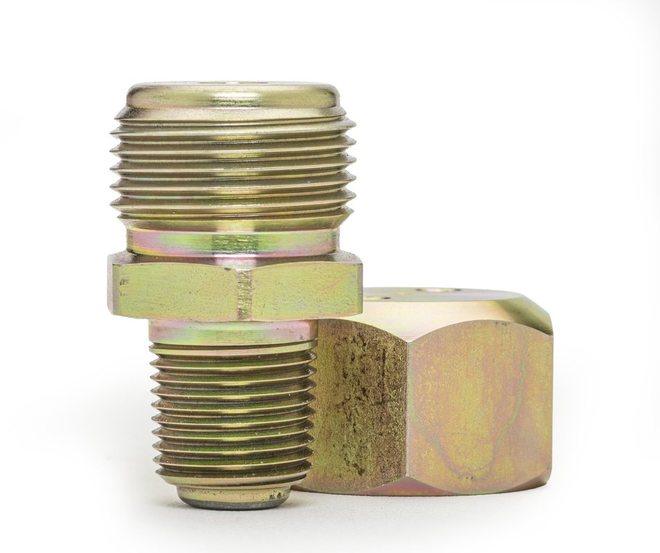 3/8" NPT vent cap fitting, cap removed, side view