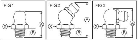 M8-90-GM thread forming grease fitting drawing